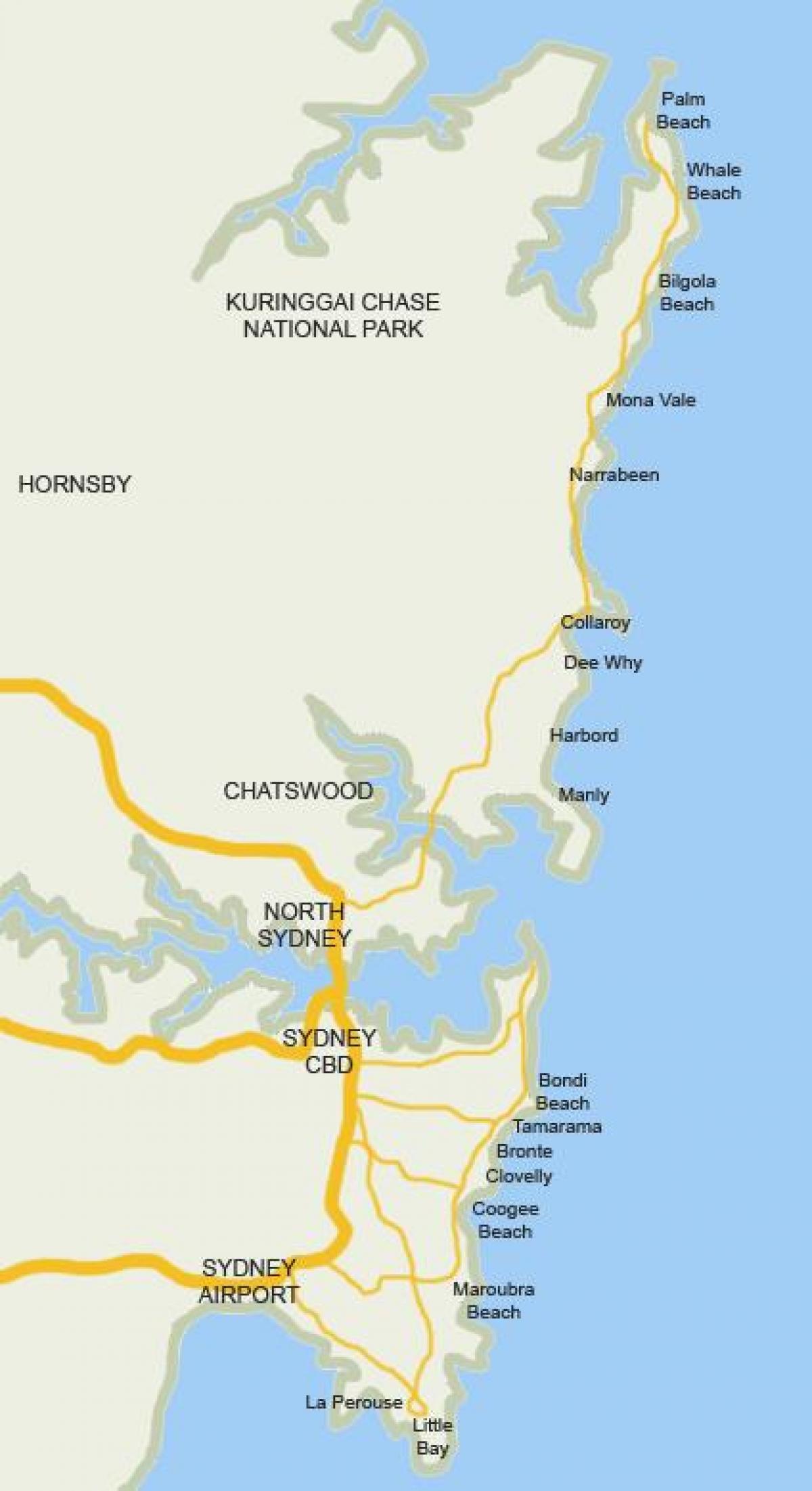 карта пляжей Сиднея