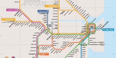 Карта метро Северо-Западный Сидней
