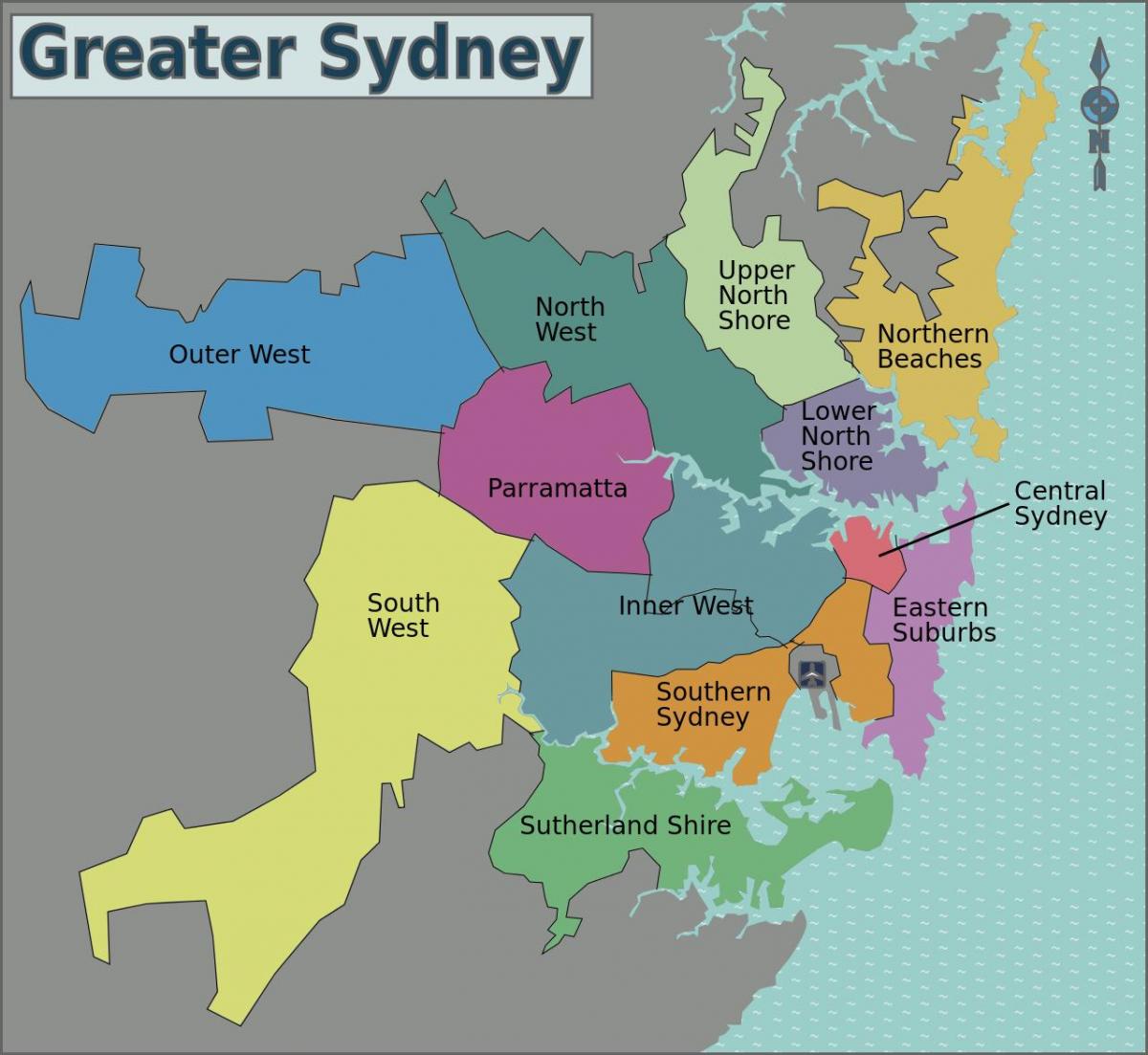 карта Северного Сиднея