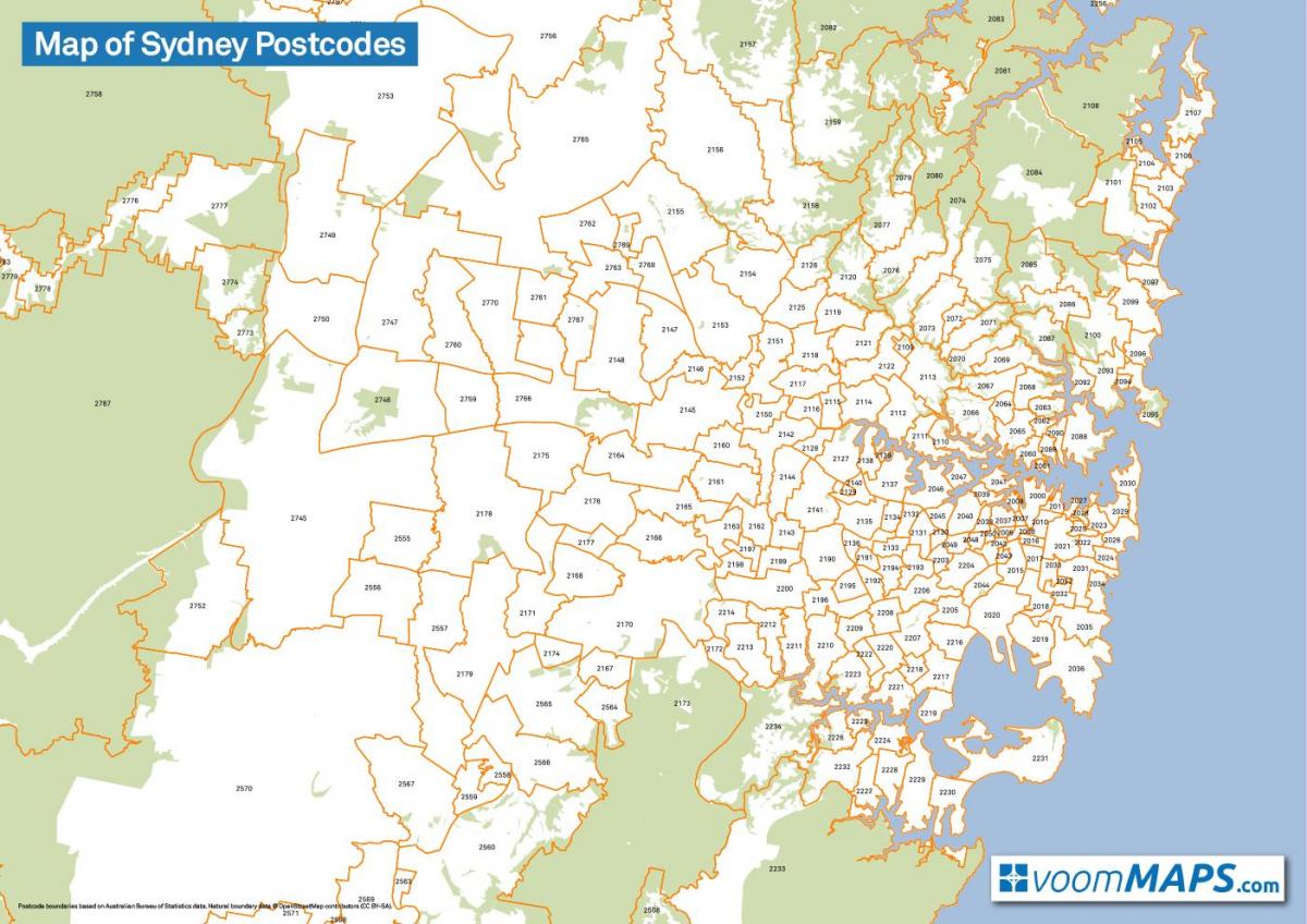 карта Сиднея индексы