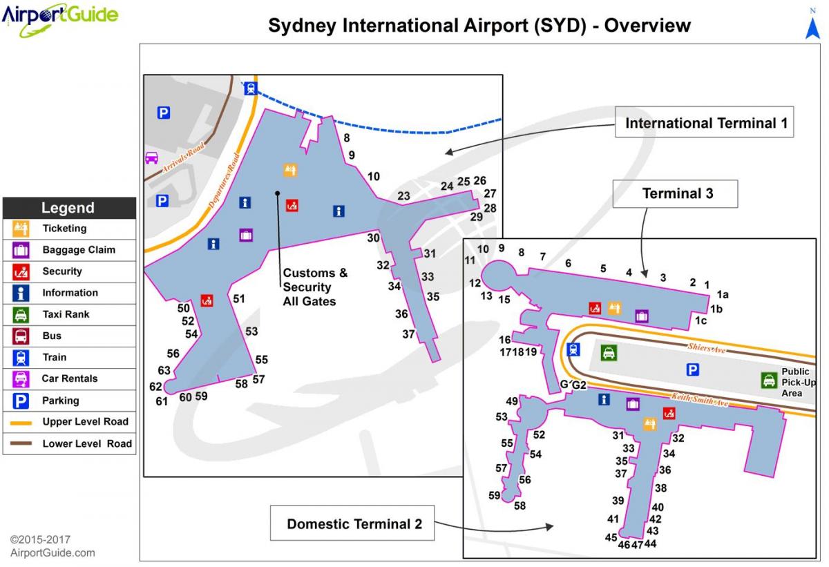 Сидней бытовое карте из аэропорта