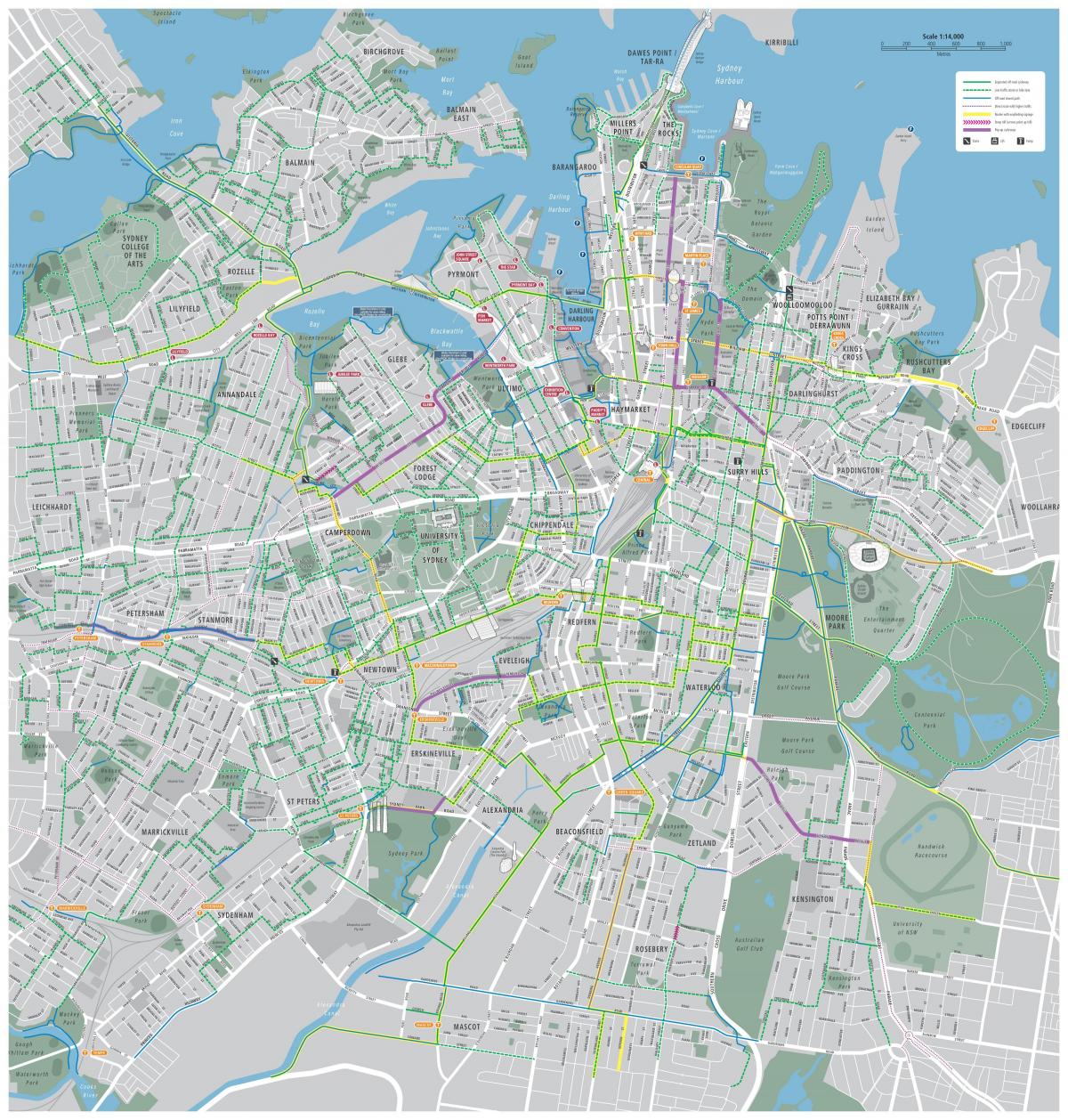 велосипед карте Сиднея