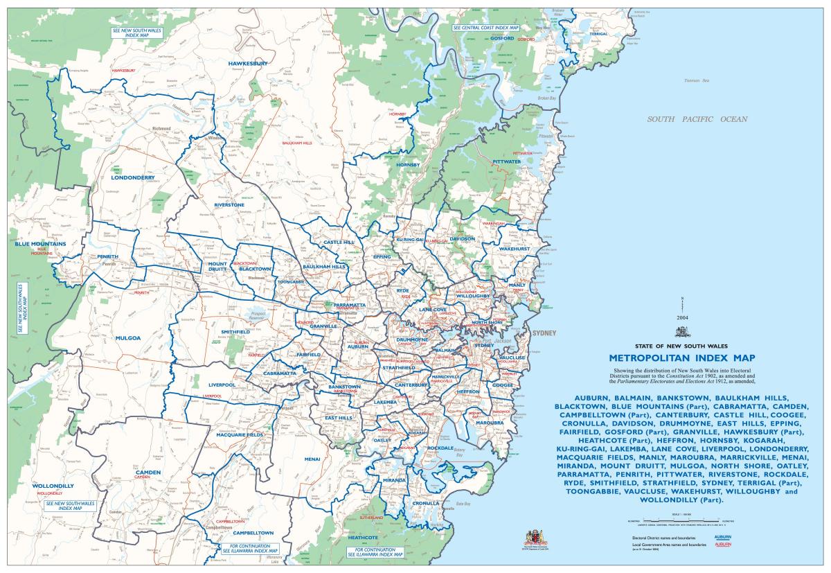 карта Сиднея агломерации