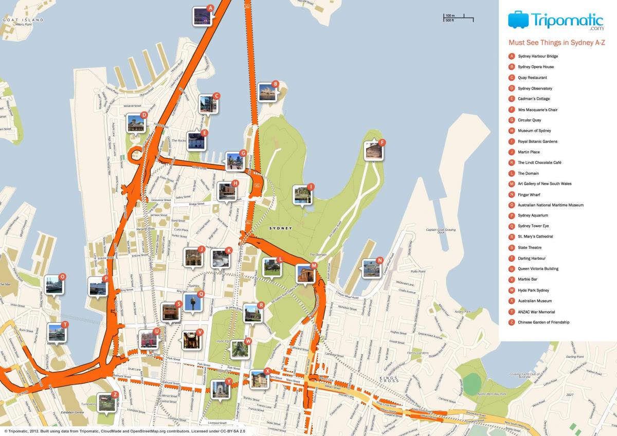 туристическая карта Сиднея