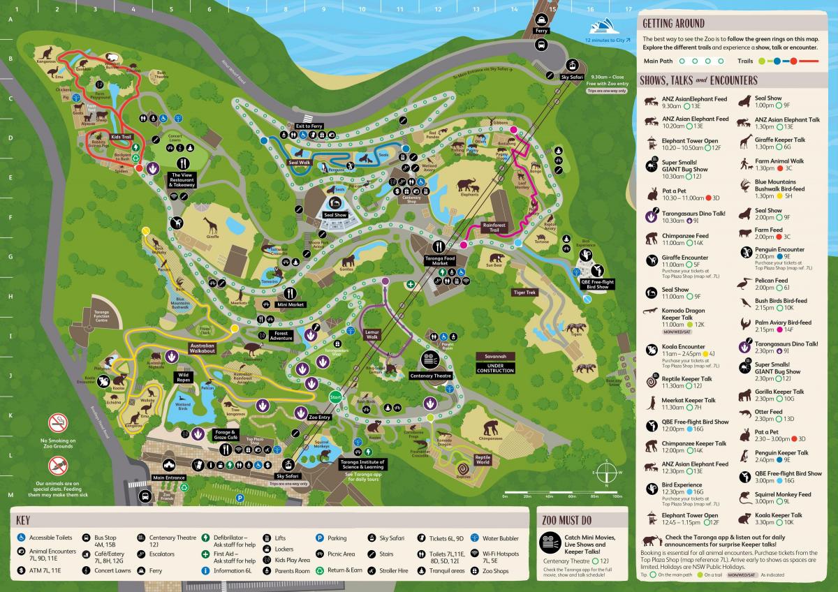 зоопарк Сиднея карте