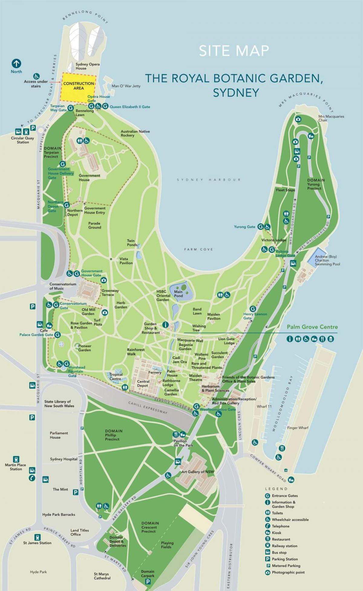 сиднейский Ботанический сад карте