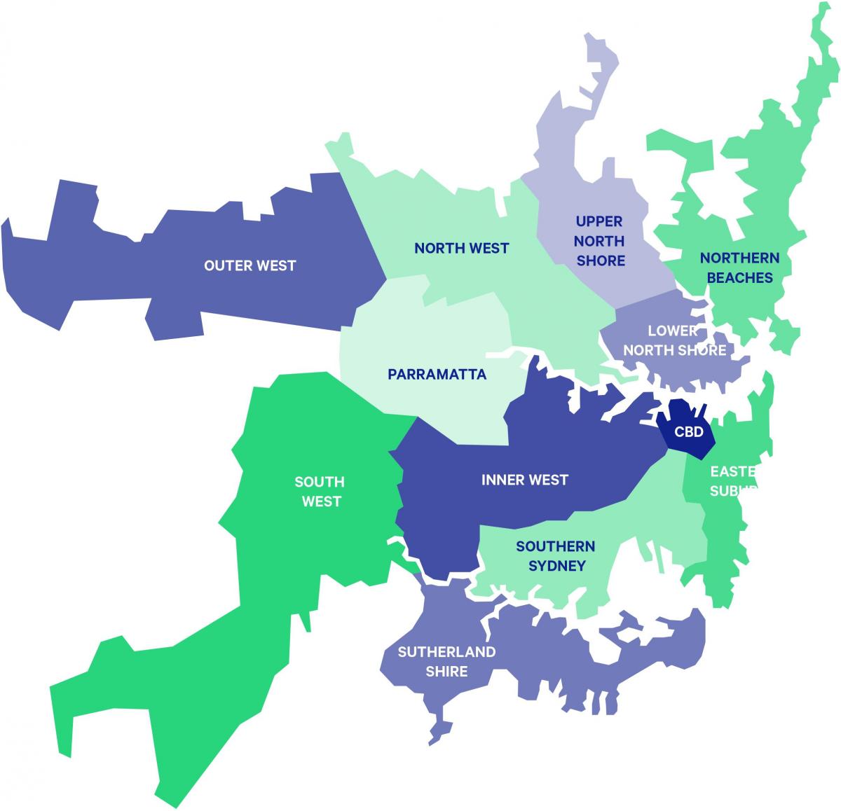 карта пригорода Сиднея