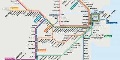 Карта Сидней поезда